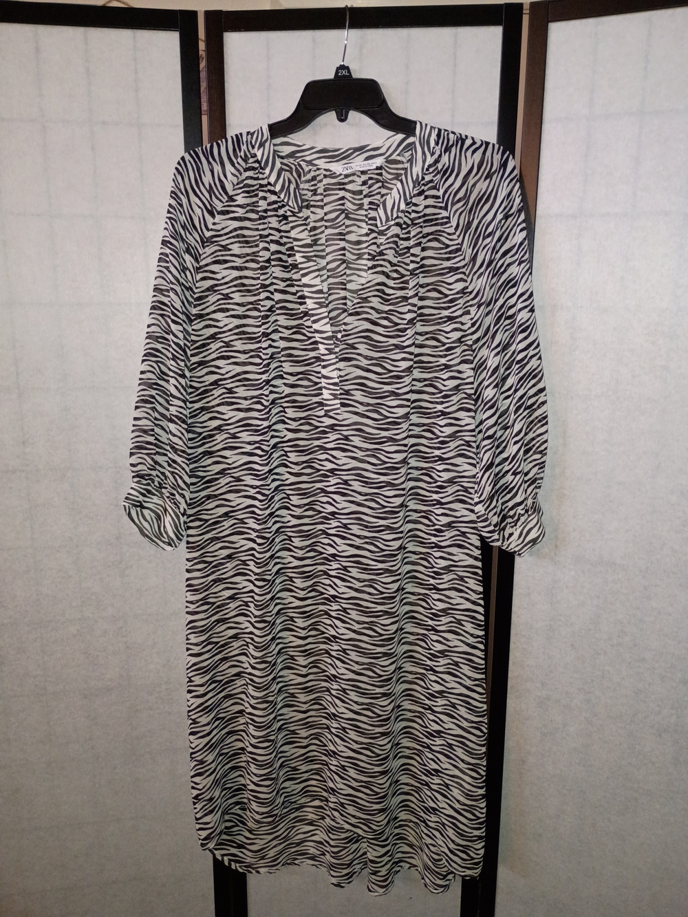 Zara Black & White Zebra-Print Cover-up/Dress